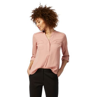 Pink two pocket petite shirt